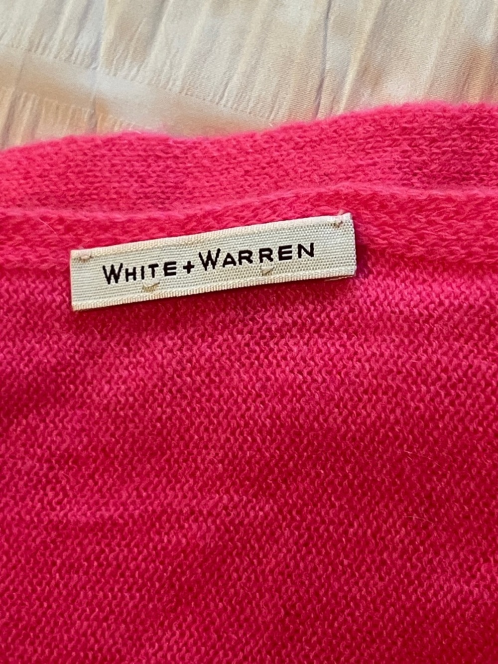 White + Warren Vivid Pink Knit Sweater